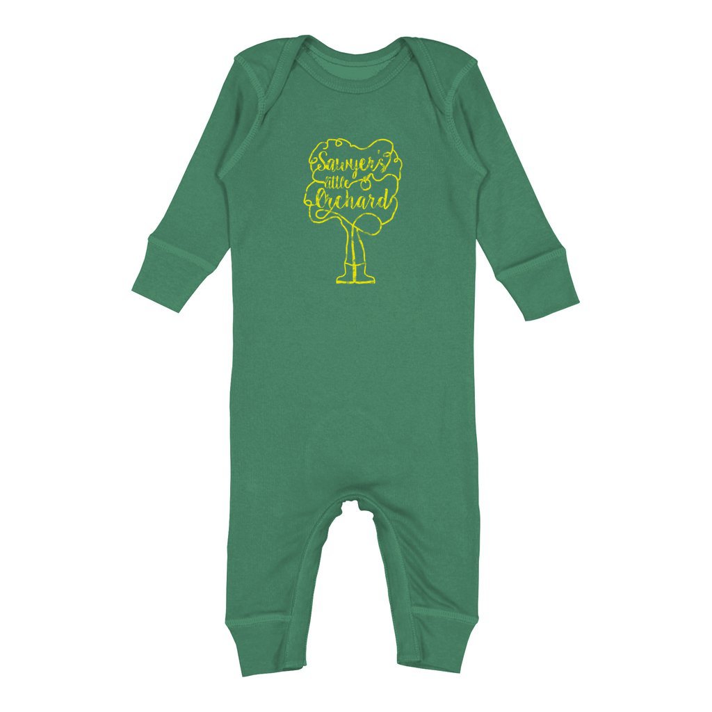 Sawyer's Little Orchard Long Sleeve Green Infant Bodysuit